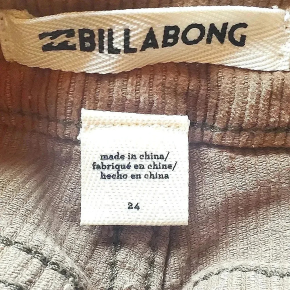 🧚HOST PICK🧚 Billabong brown corderoy cutoff shorts laced front Size 24 - Picture 4 of 6